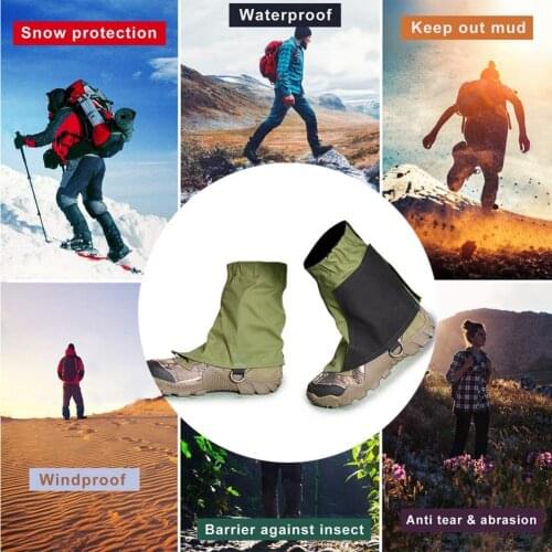 Anti-scratch Tear Resistant Canvas Unisex Protective Sandproof Shoe Covers Boots Gaiters for Outdoor Climbing Hiking Adventure