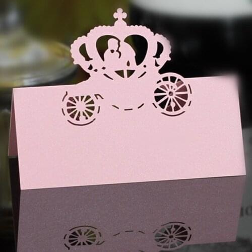 10pcs Laser Cut crown table card Lace Crown Place Name Seat Card Wedding Birthday Party Invitation Table Decoration 6z