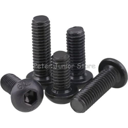 100PCS 10.9 round head M5 series hex socket screws M5*6/8/10/12-50mm the mushroom head high strength GMN