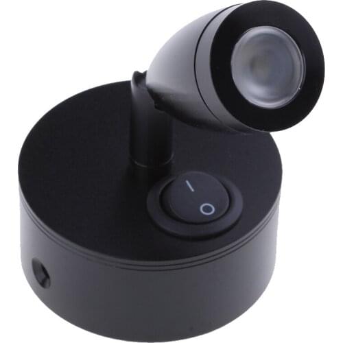 3W 12V LED Light Eye Protection Reading Light Adjustable Joint RV LED Reading Lights Wall Mount Bed Lamp Black