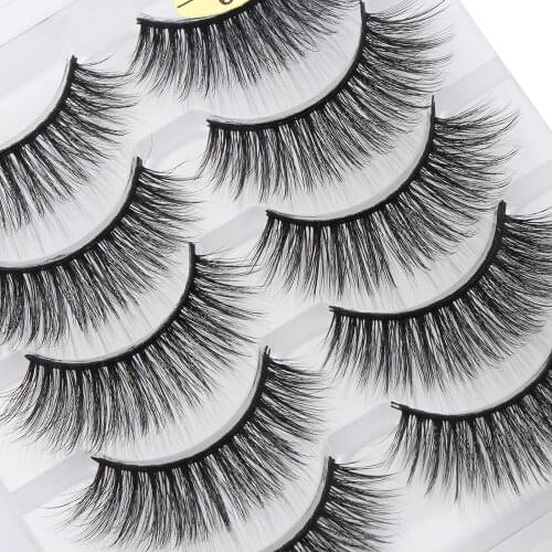5 Pairs Natural Long EyeLashes Makeup Handmade Thick Fake False Eyelash Women Big Eyes Lashes Extensions Beauty Tools