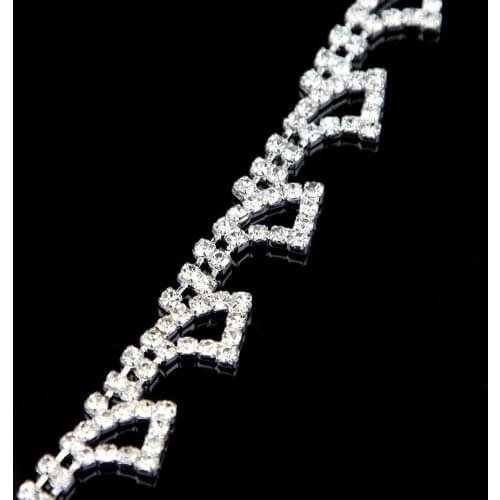 5Yards Rhinestone Jewelry Trim Bridal Wedding Dress Belt Trim Simple Applique