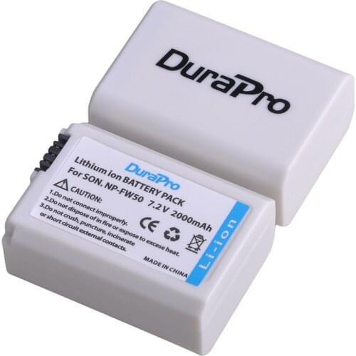 White NP-FW50 Camera Battery for Sony NP FW50, A6000 A7 A7R II NEX-3N A6500 A6300 A6400 A5100 NEX-7 NEX-5 NEX-6 RX10 Mk IV