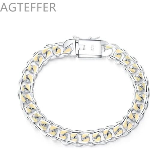AGTEFFER 925 Sterling Silver Male 10M Bracelet For Women And Man Wedding Engagement Party Jewelry