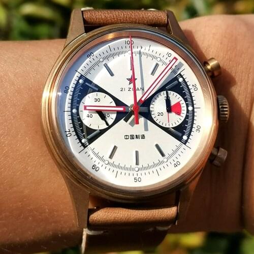1963 Panda Bronze Watches Men Pilot Chronograph Mechanical Watch Vintage 40mm Air Force Wristwatches Seagull St1901 Movement