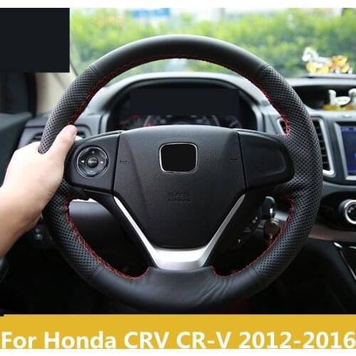For Honda CRV CR-V 2012-2016 Steering Wheel Covers soft Leather braid on the steering-wheel of Car Interior accessories