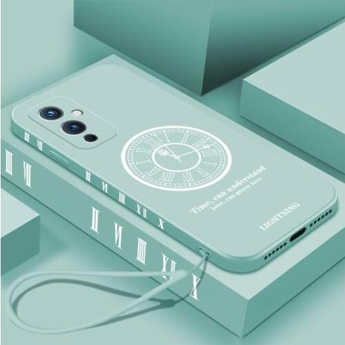 For OnePlus 9R 9 8 7 Pro Case Soft Liquid silicone clock Skin protect Back Cover Case For One Plus 8T OnePlus9 1+9R 9Pro shell