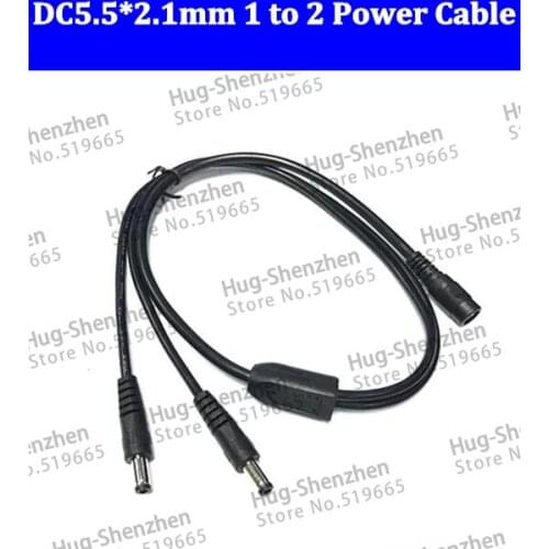 DC Power Splitter Adapter Connector 1 Female To 2 Male Camera 5.5*2.1 12V CCTV Accessories