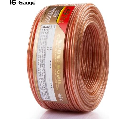 Digizulu HIFI Speaker Wire 16GA 2*1.18 OFC DIY Transparent Line for Home Theater DJ System High End Car Stereo Audio Cable
