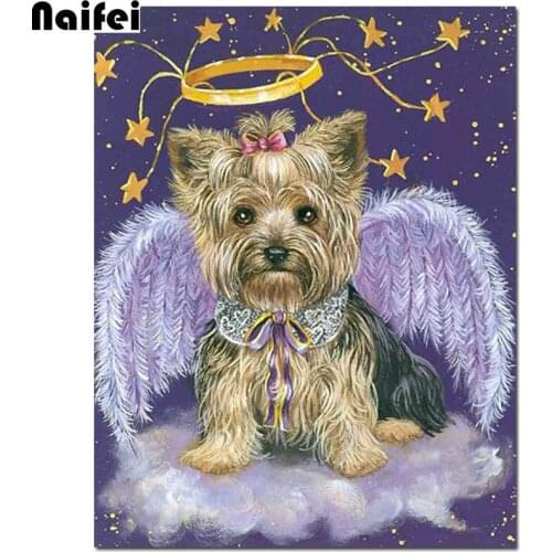 DIY Diamond Embroidery Yorkshire Terrier Handmade Diamond Painting angel Needlework Mosaic Cross Stitch Home Decor