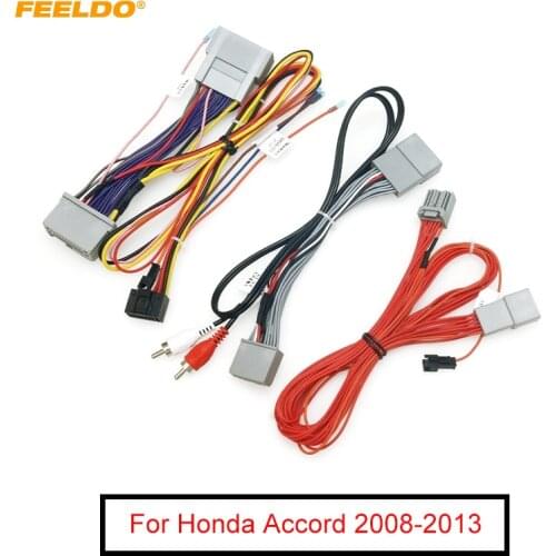 FEELDO Car Audio CD/DVD Player 16PIN Android Power Cable Adapter For Honda Accord 08-13 Radio Wiring Harness