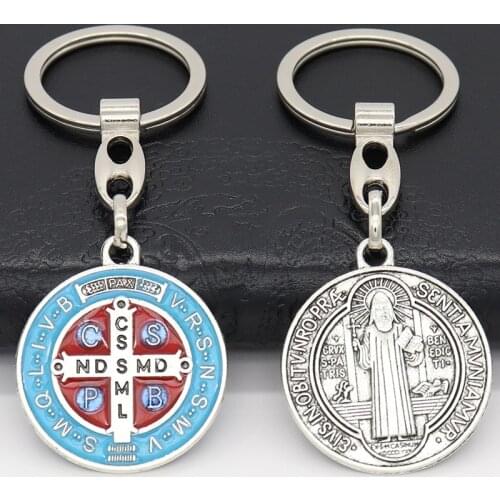 HeyMamba Catholic Cross Keychain orthodox Jesus Crucifix Pendants Religious Church Souvenir Gift