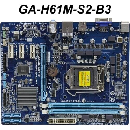 Used For Gigabyte GA-H61M-S2-B3 Desktop Motherboard H61M-S2-B3 H61 LGA 1155 i3 i5 i7 DDR3 Micro-ATX 16GB VGA Desktop Mainboard