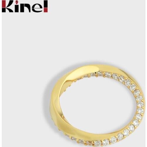 Kinel Authentic Silver 925 Jewelry Sparkling Rings for women CZ Fashion Wedding Engagement Anillos Accessories