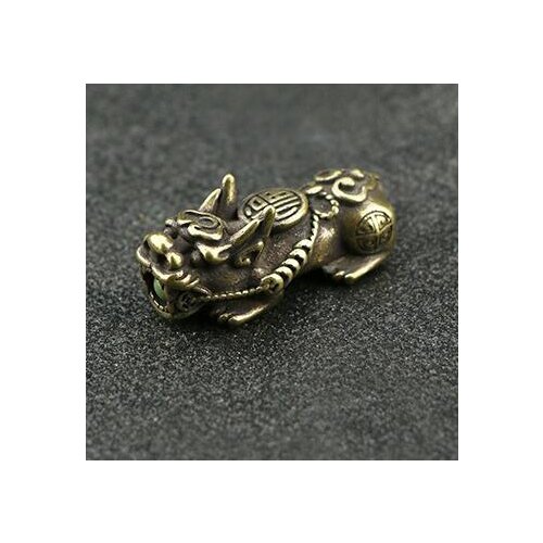 Collectable Chinese Pure Brass Carved Gods and beasts coins mink Car key chain Exquisite Small Pendant Statues