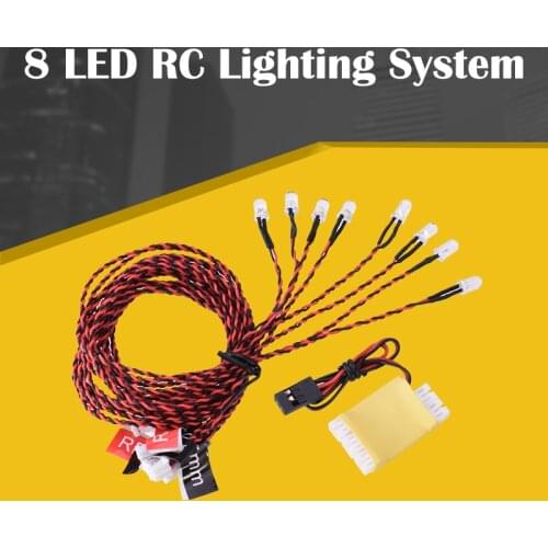 8 LED Flash RC LED Light Kit For RC Airplane Aircraft Plane Helicopter Realistic Simulation Lighting System