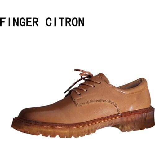 Finger Citron Women Loafer Classic Shoes Genuine Cow Leather Round Toe Gum Rubber Outsole Soft By Handmade Lady Style 35-41