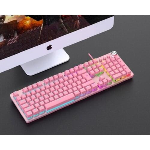 Hot Swap Mechanical Keyboard with Black Green Switch 104 Keycaps RGB Gaming Keyboard for E-sport Engineer Office Notebook PC