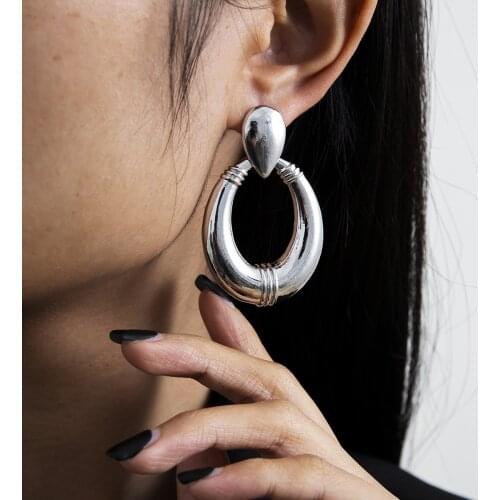 Fashion Punk Temperament OL Wind Alloy Earrings Retro Simple Water Drop Irregular Geometric Earrings Party Jewelry Accessories