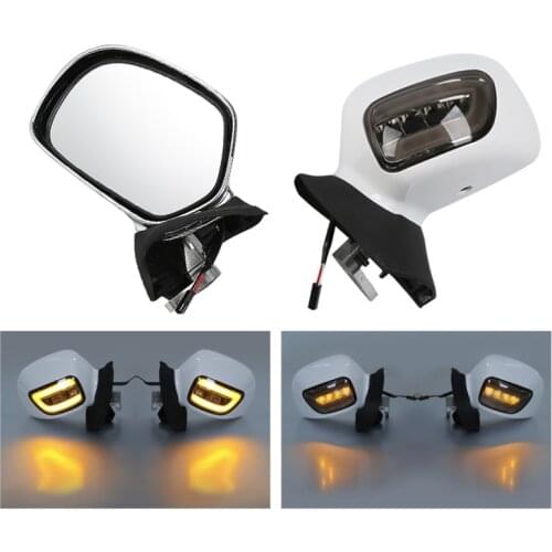 Motorcycle Rearview Mirrors W/ LED Turn Signals Smoke Lens For Honda Goldwing GL1800 01-12
