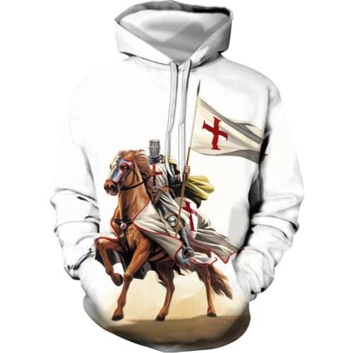 Knight Medieval Armor 3D Printed Men hoodies Knights Templar Harajuku hoodie Fashion Funny Sweatshirt Casual jacket Streetwear