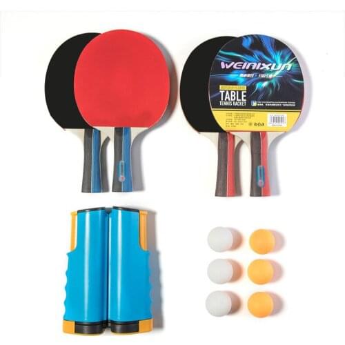 Table Tennis Set 4 Racket 6 Ball Professional Table Tennis Equipment Setwith Net Frame Retractable and Portable Package Full Set
