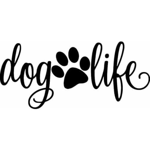 Dog Life Paw Pet Pet Dog Animal Sticker High Quality Car Decoration Personality Pvc Waterproof Decal Black/white, 18cm*8cm