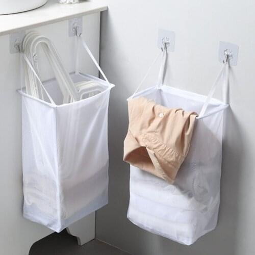 Wall-Mounted Laundry Basket Household Storage Basket Bathroom Paste-Type Storage Shelf Multifunction Laundry Baskets