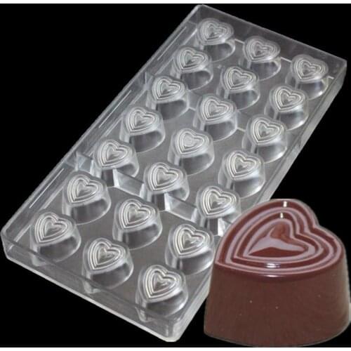 New Heart Heavy Polycarbonate Chocolate Mold Hard PC Chocolate Mould Poly-carbonate Candy Mold