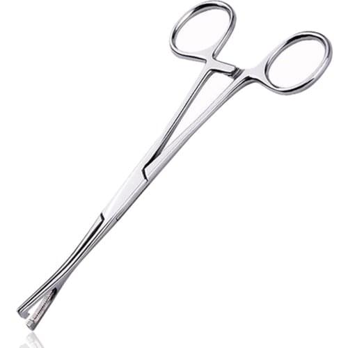 Newest 1pcs Stainless Steel Silver Piercing Supply Tool Septum Ear Tongue Nose Lip tattoo Plier Clamp Forcep Free Shipping