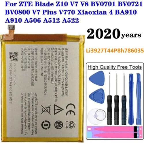 New 2730mAh Li3927T44P8h786035 Original Battery For ZTE Blade V8 V7 V0800 BV0800 V7 Plus V770 Xiaoxian 4 BV0701 Z10 Batteries