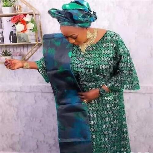 New Arrivals 2021 Green Color African Lace Fabric Fashion Handcut Organza Lace sequins Lace Fabric 5 Yards For Dress