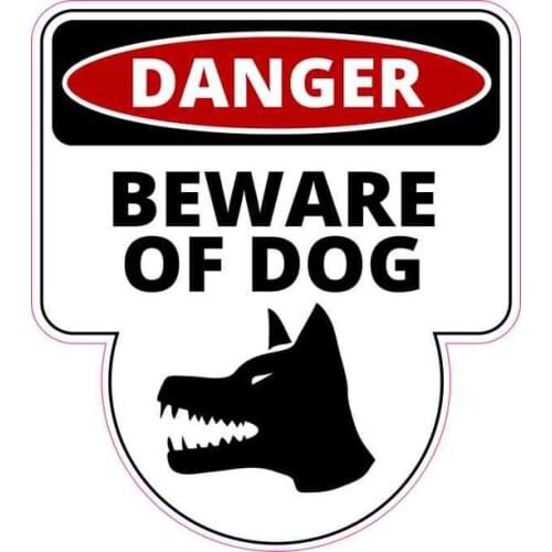 DANGER BEWARE OF DOG warning Vinyl Decal Sticker for Window Sign Art Print Pet Dog Art Sticker Funny, Hint, Warning