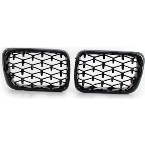 Front Grill Latest Style Shiny Black Diamond Meteor Fits BMW E36 3 Series 97-99