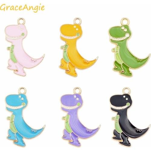 6pcs Mix Enamel Charms Alloy Enamel Dinosaur Kids Cartoon Pendant necklace for dangle earrings diy bracelet 29*19mm Package Gift