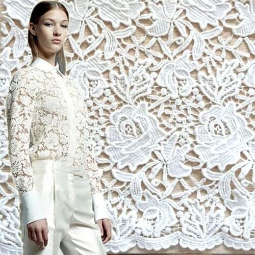 PQYY5-B african White lace fabric fashionweek swiss hollow out laces American hollow out african guipure laces water soluble