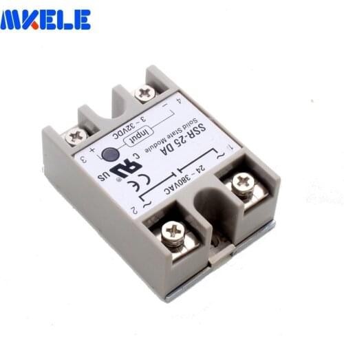 Ssr-25da Dc 25a 3-32v To 24-380v Ac Voltage Transformer Soft Starting Electromagnetic Contact Relay Module Solid State Relay