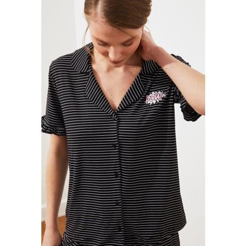 Trendyol Striped Knitted Pajamas Set THMSS21PT0580