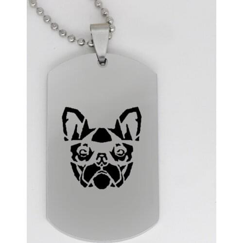 Ufine jewelry cool dog pendant army card wear glasses stainless steel Alcohol withdrawal necklace N4103