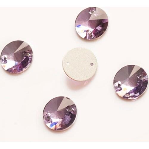 YANRUO 3200 Rivoli Violet Purple Sew on Rhinestones Flatback Glass Crystals Sewing For Wedding Dress