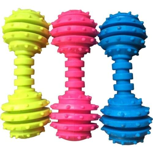 1pcs Funny Rubber Barbell Design Dog Toy Bite-Proof Dog Chewing Toy Puppy Teething Toy Cosas Para Perros Dog Accessories