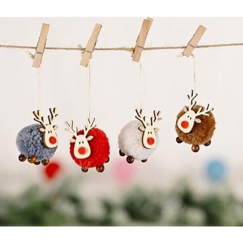 10pcs/set Christmas Tree Ornaments Pendant Decor Christmas Felt Deer Pendant Decorations For Home Gift Xmas