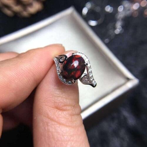 100% Natural Real Opal Rings 925 Sterling Silver Engagement Ring Fine Jewelry Elegant Design