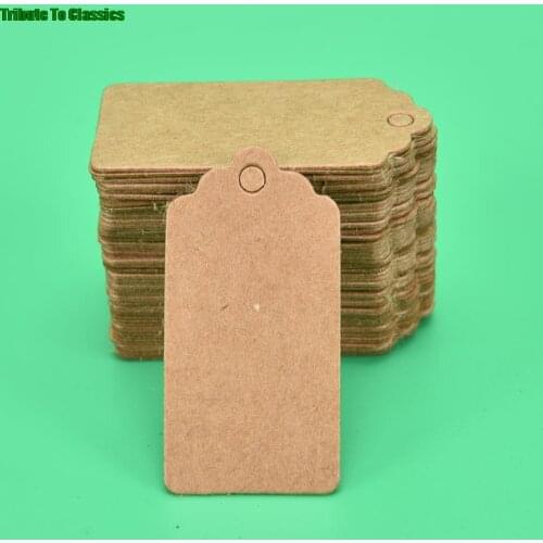 100Pcs 4x2cm Kraft Price Tags For Clothing Hang DIY Gift Christmas Wedding Party Decor Supplies Rectangle Paper Label