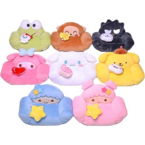17Cm/Pc Kawaii Sanrio Plush My Melody Cinnamoroll Sofa Shape Plushie Cartoon Cute Dolls Anime Plush Toys For Girls Birthday Gift
