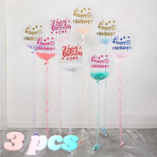 3Pcs Happy Birthday Stickers Balloon Gold Black Red Balloon Sticker DIY Wedding Birthday Party Valentines Day Home Decoration