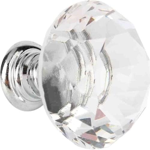 30mm 10Pcs Crystal Glass Cabinet Knobs Drawer Dresser Knobs Cupboard Handles Set
