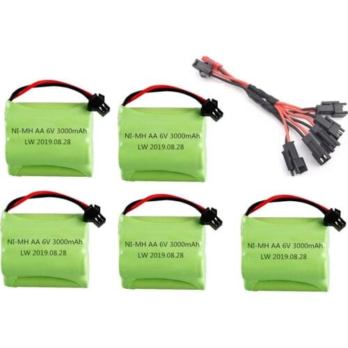 6v 3000mAh Rechargeable Battery and Charger For RC toys Cars Boats Robots Tanks Gun 5*AA 2400mah 6v NIMH Battery Pack