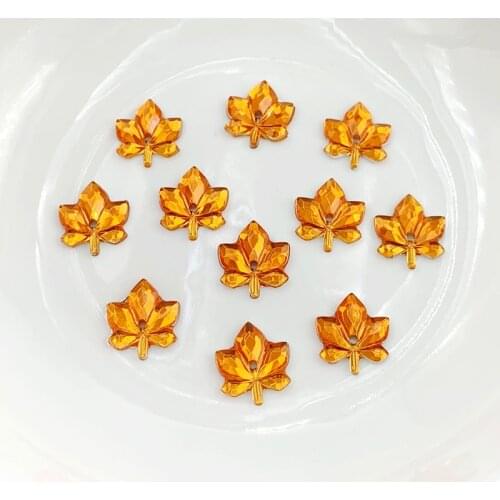 100pcs leaves shaped resin&Acryl rhinestones applique Jewelry Crafts Decoration crystals flatback stones Nail design art leaf