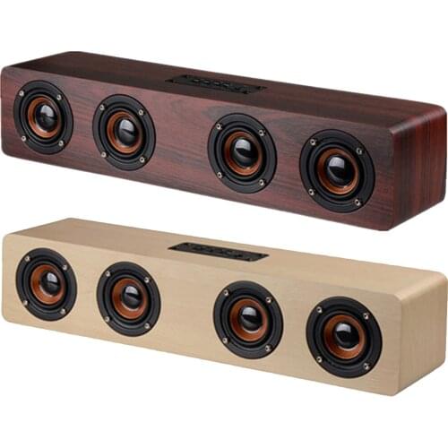 15inch Soundbar Wooden Bluetooth Speaker Slim Shape Powerful Multi-input